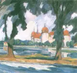 Willibald Paschke, Zamek Moritzburg pod Dreznem, olej, płótno