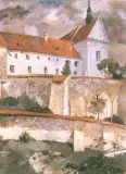 Karol Hiller, Klasztor w Kazimierzu, olej, płótno