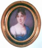 Carl Theodor Demiani, Portret hrabiny Teresy Thuer, akwarela, gwasz, kość słoniowa