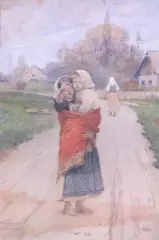 Nastusia by Antoni Kozakiewicz, akwarela, karton, sold Dec 1990