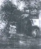 Edward Matuszczak, Plener pod Paryżem, olej, tektura