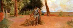 Scena alegoryczna by Jacek Malczewski, olej, tektura, sold Nov 1990