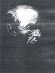 Portret starca by Józef Rapacki, olej, deska, sold Nov 1990