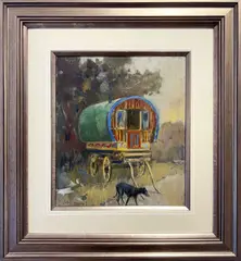 Basil Blackshaw, Untitled (Gypsy Caravan), Oil on board