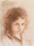 Rosemary McLoughlin, The Rebel, Conte Crayon Drawing