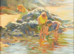 Friends by Roy Lyndsay, Oil on Canvas, offered Mar 2025