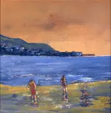 Harry C. Reid Hrua, The End of a Summers Day, Tramore, Acrylic on Board