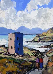 John T. Bannon, On the Coast Road, Oil on Board