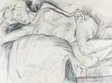 Michael O' Dea, Reclining Nude Study, June 1990, Pencil Drawing