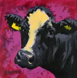 Ronald Keefer, Purple Cow, Oil on Board
