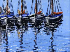 Galway Hooker Relfections, Kinvavra, Co. Galway by Ivan Sutton, Oil on Board, offered Nov 2025