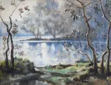 Frank McKelvey, The River Bank, Oil on Canvas