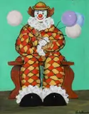 Gladys Maccabe, Balloon Man, Oil on Board