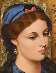 Ken Hamilton, Girl with a Pearl Earring, Oil and Golf Leaf on Board