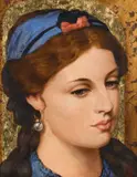 Ken Hamilton, Girl with a Pearl Earring, Oil and Golf Leaf on Board
