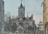Maurice MacGonigal, Christchurch Cathedral, Watercolour