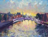 Bill O'Brien, GOLDEN SUNSET, HAPENNY BRIDGE, Oil on Board Enquire