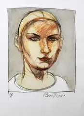 Brian Bourke, Head Study, Lithograph. Artists Proof Enquire