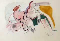 Charles Cullen, Nudes Reclining, Watercolour