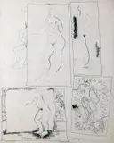 Charles Harper Rha, Studies, Pen on Paper