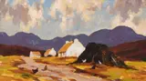 Donal McNaughton, Turf Stacks, Oil on Board