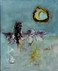 Gerald Davis, Ancient Sun, Oil on Board