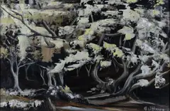 Geraldine O'Brien, Trees, Oil on Board