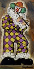Gladys Maccabe, Musical Clown, Oil on Board