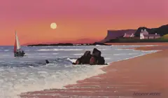 Gregory Moore, Sunset Ballycastle, Oil on Board