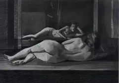 James Hanley, Life Room Nude, Conte and Charcoal on Paper