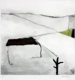 James May, Yellow Landscape, Unique Etching