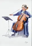 Joe Hynes, Leading the Orchestra, Watercolour