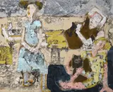 Julie Poulsen, Late Night Sing Along, Sleeping In Armchair, Oil on Canvas