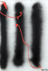 Kevin Sharkey, Black and Red Abstract, Mixed Media