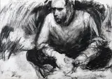 Mairead O'hEocha, Male Study, Charcoal