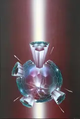 Michael Ashur, Crystal Sentinal, Acrylic on Board