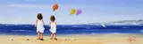 Michelle Carlin, Two Little Girls, Oil on Board