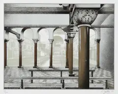 Robert Ballagh, Church Interior, Coloured Lithograph Edition 42 of 300