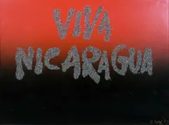 Robert Ballagh, Viva Nicaragua, Computer Generated Print and Collage (Unique)