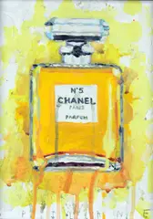 Spillane, Chanel No5 Perfume Bottle, Mixed Media on Canvas