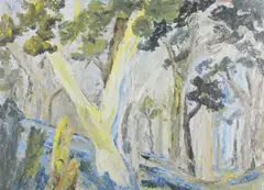 Anne King-Harman, Bluebell Wood, Acrylic on Board