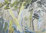 Anne King-Harman, Bluebell Wood, Acrylic on Board