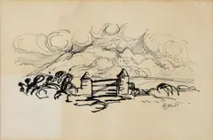 Colin Middleton, County Down Gate, Pen and Ink Drawing on Paper