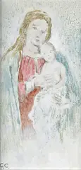 Con Campbell, Madonna and Child, Oil on Board