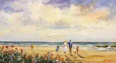 Darren Paul, Pleasant Memories at the Beach, Oil on Board