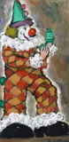 Gladys Maccabe, Clown Antics, Oil on Board