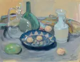 Hilary Bryson, Arrangement with Roman Vase, Mixed Media