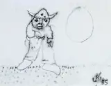 John Kingerlee, Viking Study, Ink on Paper