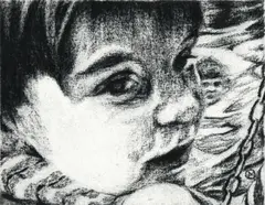 Lorcan Vallely, Girl on a Roundabout, Oil and Charcoal on Canvas