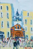Marie Carroll, Wedding at Trinity College, Dublin, Oil on Board